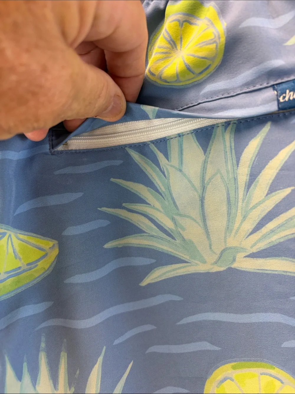 Chubbies  Blue Pineapple & Lime Print Men’s Swim Shorts